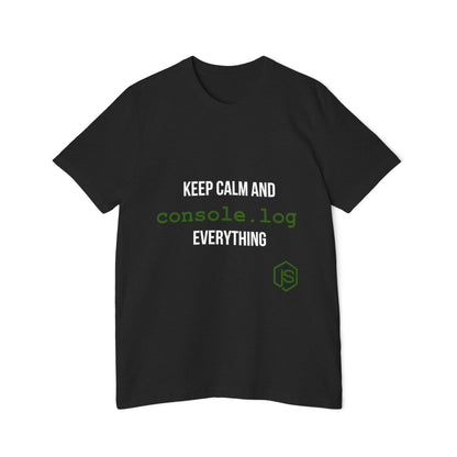 Keep Calm and Console.log Everything | JavaScript T-Shirt for Developers | Usha Creations