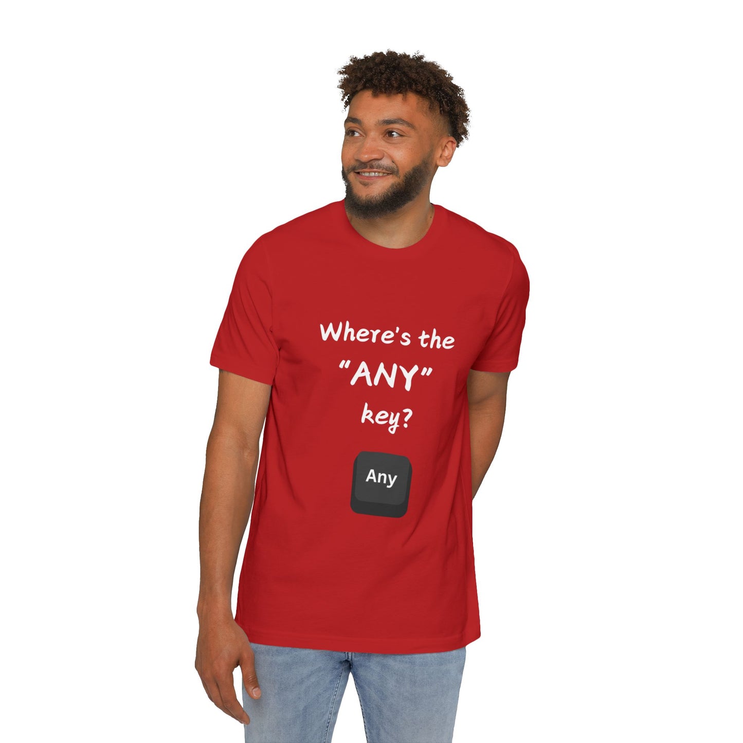 Any Key Confusion Tech Support Humor T Shirt | IT Helpdesk Meme Tees | Usha Creations