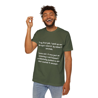 Accidental Debug Hero Web Dev Humor T Shirt | Coding Mistake Meme Tees | Usha Creations