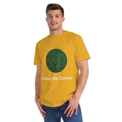 Debug the Climate Binary Globe Tee | Eco Coder Shirt | Usha Creations