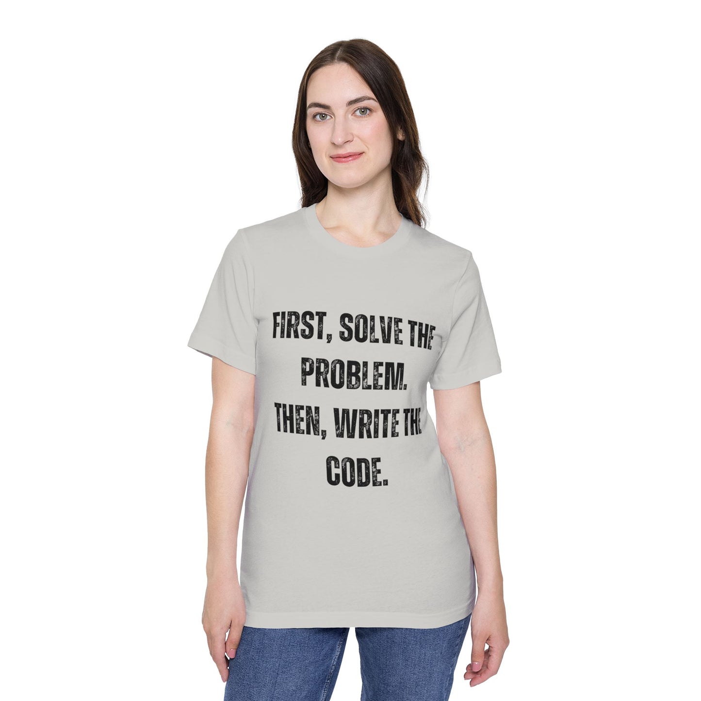 First, Solve the Problem. Then, Write the Code | Inspirational Developer T-Shirt | Programming Quote Tee | Usha Creations