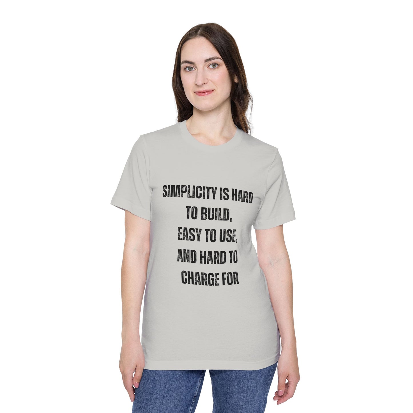 Simplicity Is Hard to Build, Easy to Use, and Hard to Charge For | Funny Developer T-Shirt | Programmer Quote Tee | Usha Creations