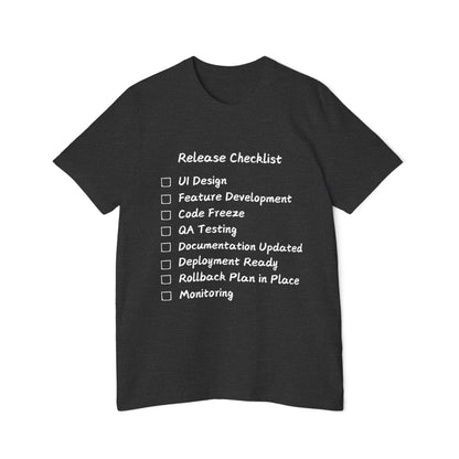 Software Release Checklist Dev Humor T Shirt | SDLC Meme Tees | Usha Creations