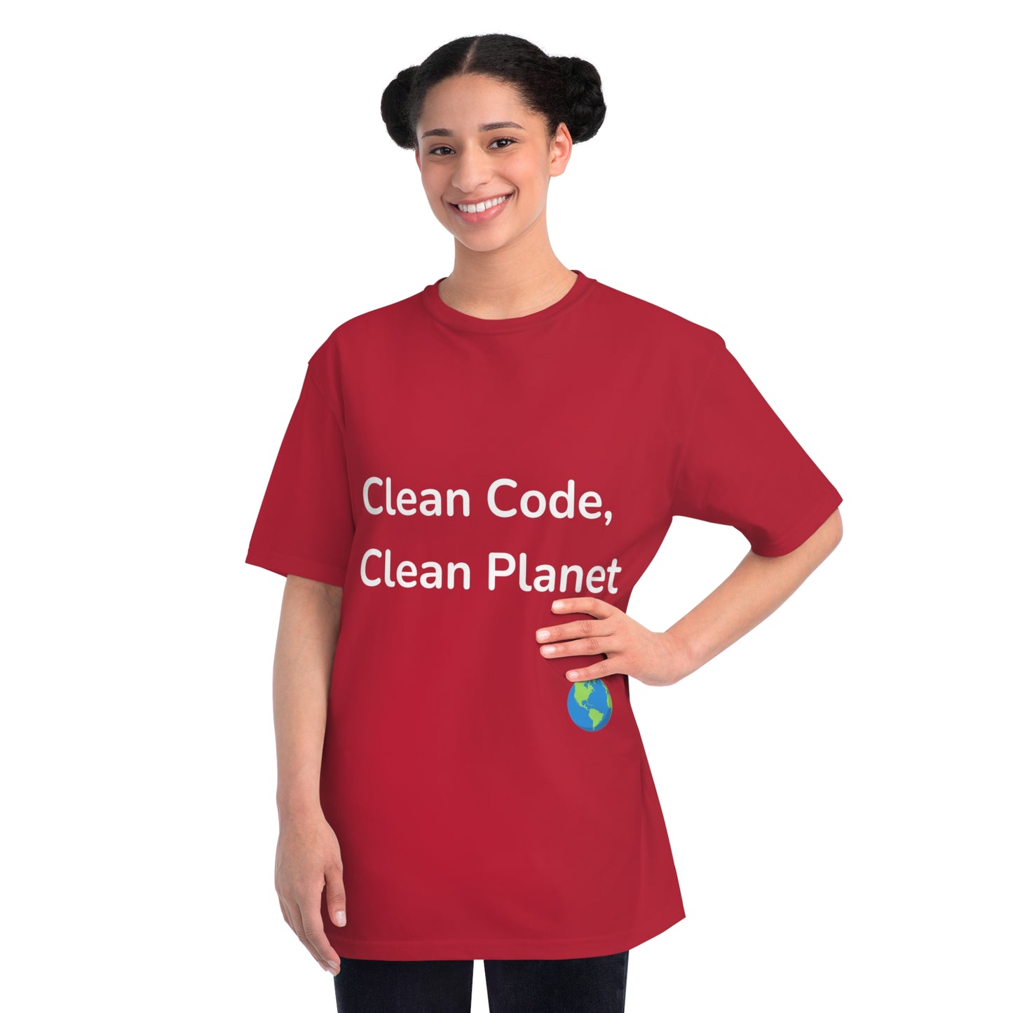 Clean Code, Clean Planet Eco Dev T-Shirt | Green Tech Tee | Usha Creations