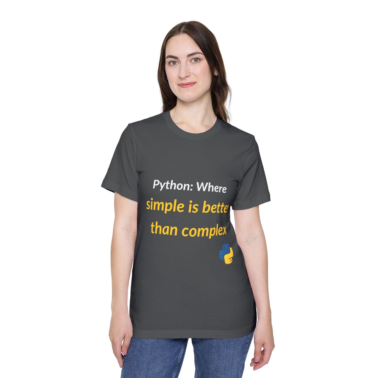 Python: Where Simple Is Better Than Complex | Funny Python Programming T-Shirt | Usha Creations