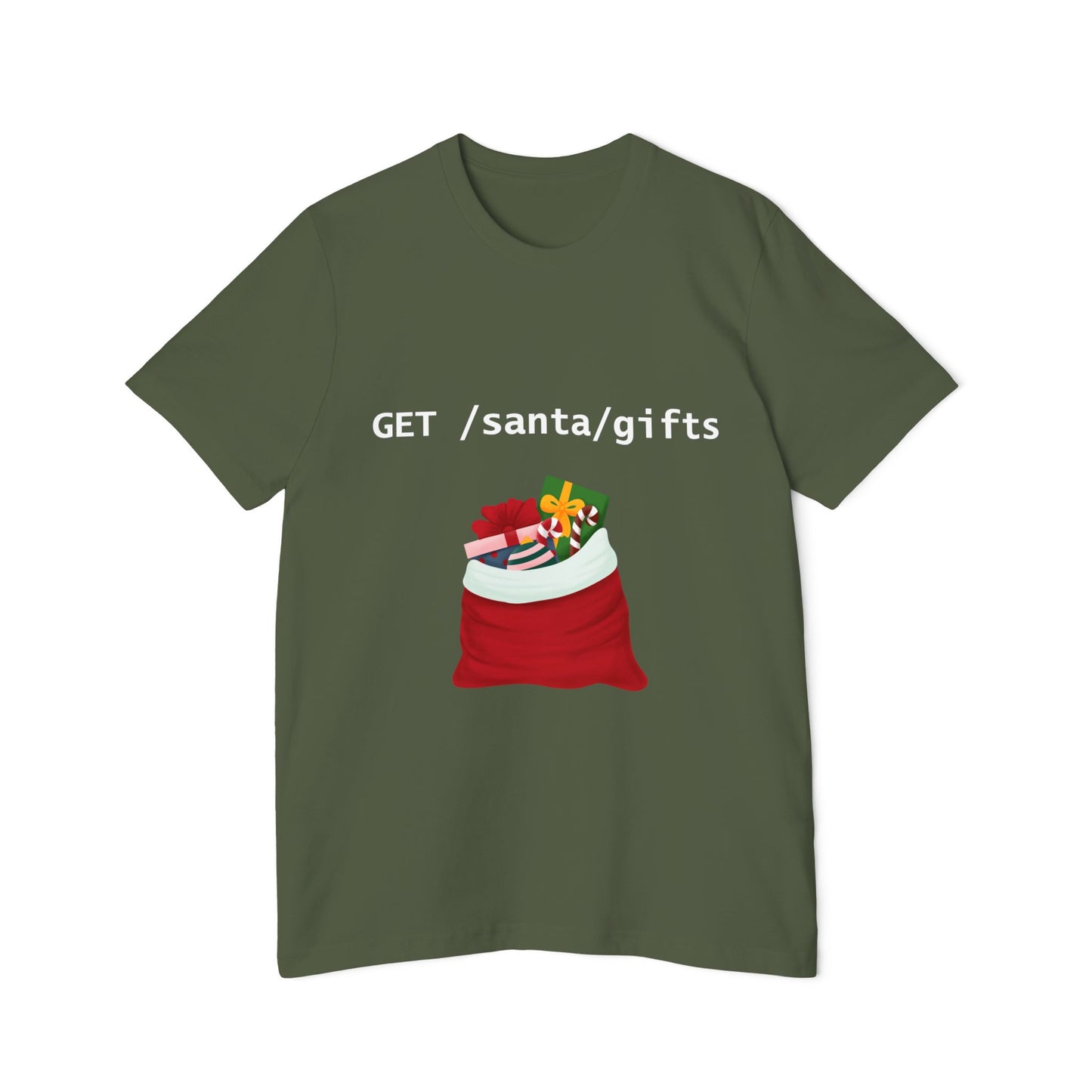 GET Santa Gifts REST API T-Shirt | Funny Backend Developer Christmas Gift 2024 | API Engineer Holiday Present | Usha Creations