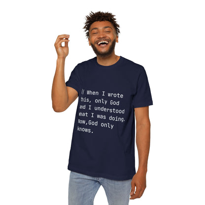 Divine Debug T-Shirt | Mysterious Code Comment | Programming Humor | Usha Creations