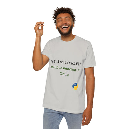 def init(self): self.awesome = True | Funny Python Coding T-Shirt | Usha Creations