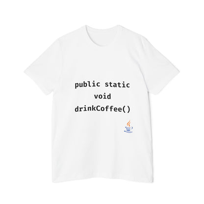 public static void drinkCoffee(); | Java Developer T-Shirt | Funny Coffee & Code Shirt | Usha Creations