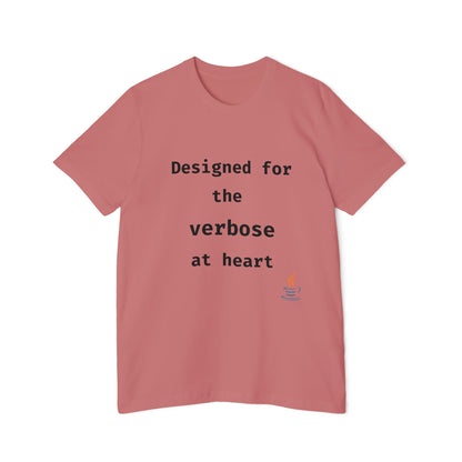 Java: Designed for the Verbose at Heart | Java Programming T-Shirt | Funny Developer Shirt | Usha Creations