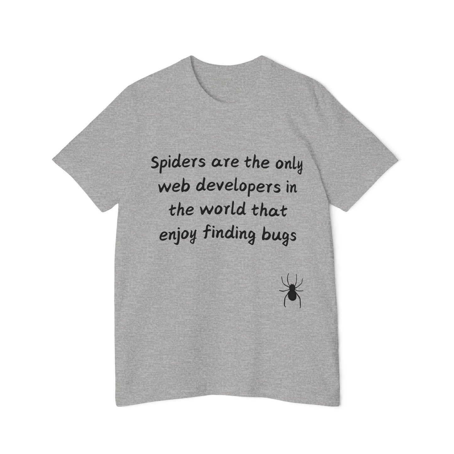 Spider Web Developer Bug Humor T Shirt | Coding Pun Meme Tees | Usha Creations