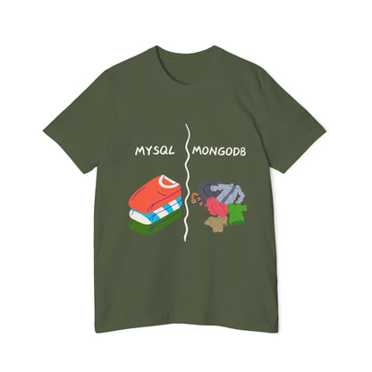 MySQL vs MongoDB Database Humor Tech T Shirt | Developer Meme Tees | Usha Creations