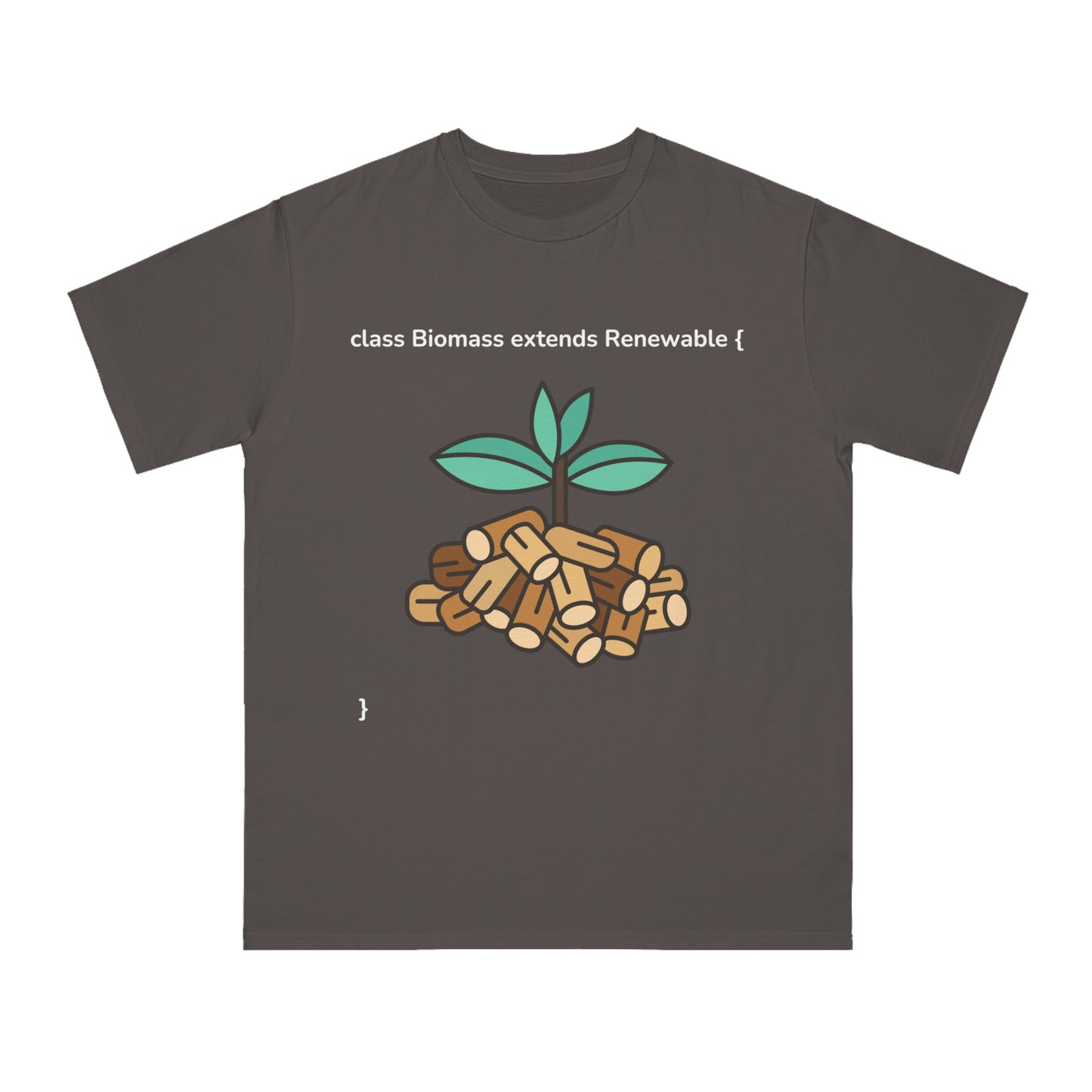 Biomass extends Renewable Tee | Green Code Energy Shirt | Usha Creations