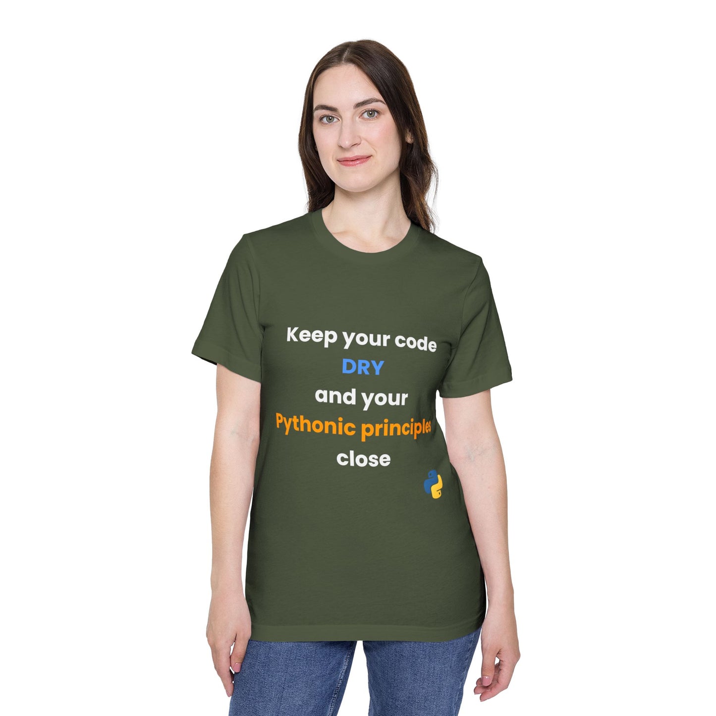 Keep Your Code DRY and Your Pythonic Principles Close | Funny Python Developer T-Shirt | Usha Creations