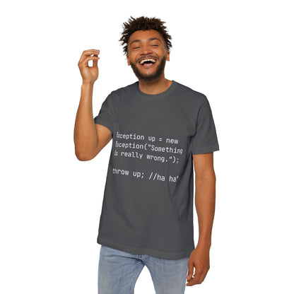 Throw Up Exception T-Shirt | Java Programming Pun | Error Handling Humor | Usha Creations