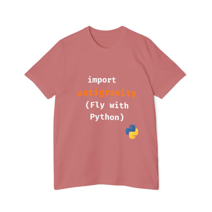 import antigravity (Fly with Python) | Funny Python Developer T-Shirt | Usha Creations