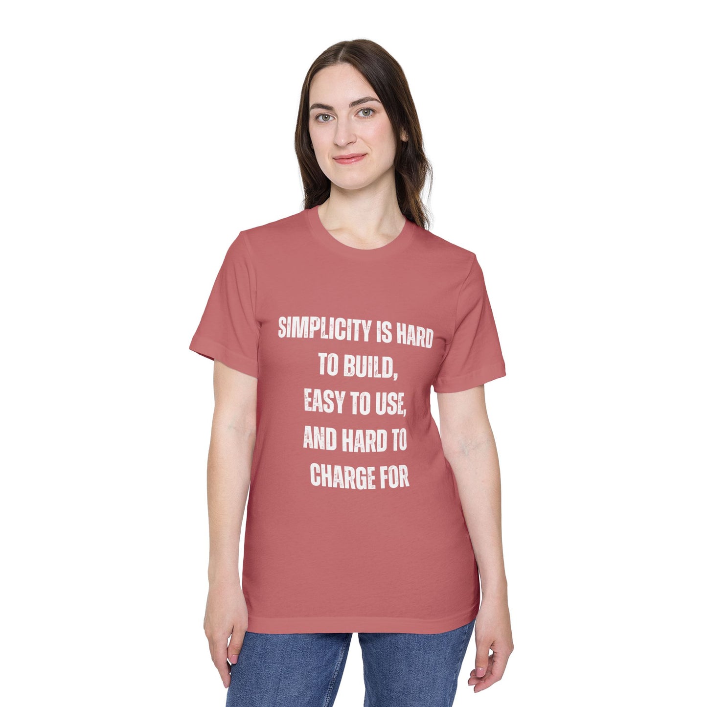 Simplicity Is Hard to Build, Easy to Use, and Hard to Charge For | Funny Developer T-Shirt | Programmer Quote Tee | Usha Creations