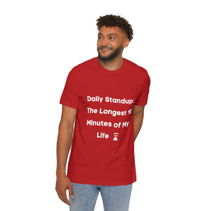 Daily Standup: The Longest 15 Minutes of My Life | Funny Developer T-Shirt | Usha Creations