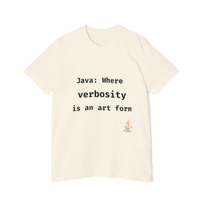 Java: Where Verbosity Is an Art Form | Java Developer T-Shirt | Funny Programmer Shirt | Usha Creations