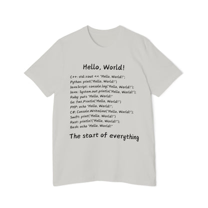 Hello World Multi-Language Programmer T Shirt | Coding Basics Meme Tees | Usha Creations