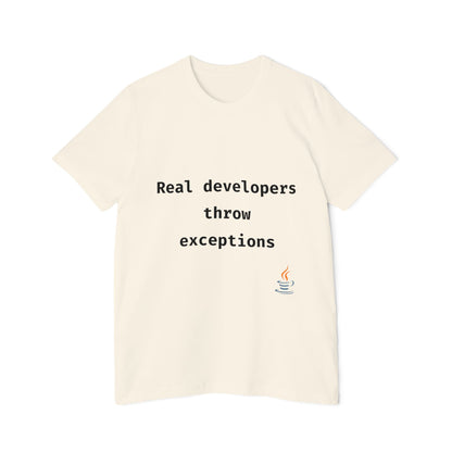 Real Developers Throw Exceptions | Java Developer T-Shirt | Funny Coding Shirt | Usha Creations