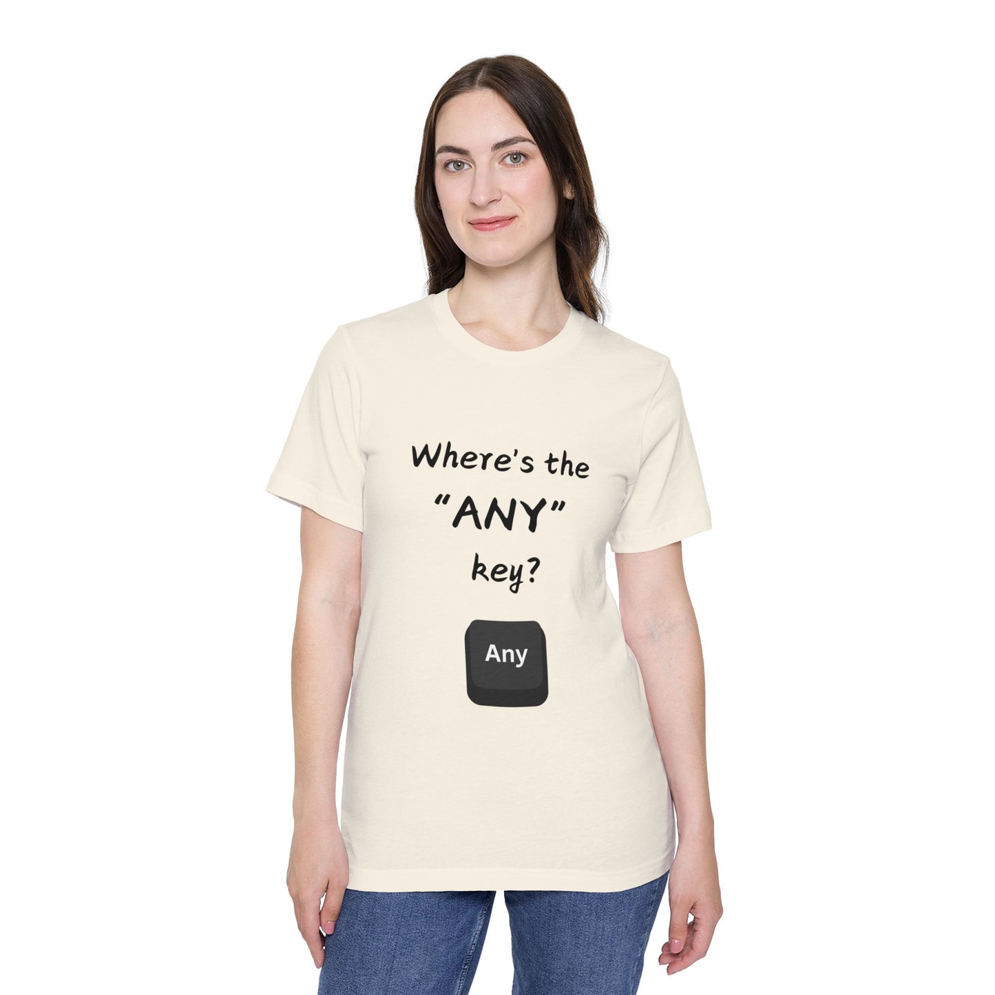 Any Key Confusion Tech Support Humor T Shirt | IT Helpdesk Meme Tees | Usha Creations