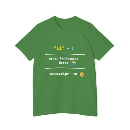 JavaScript Subtraction Quirk Coding Humor T Shirt | Web Dev Meme Tees | Usha Creations