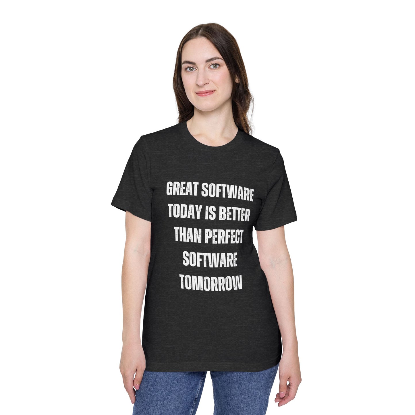 Great Software Today Is Better Than Perfect Software Tomorrow | Developer T-Shirt | Inspirational Programmer Tee | Usha Creations