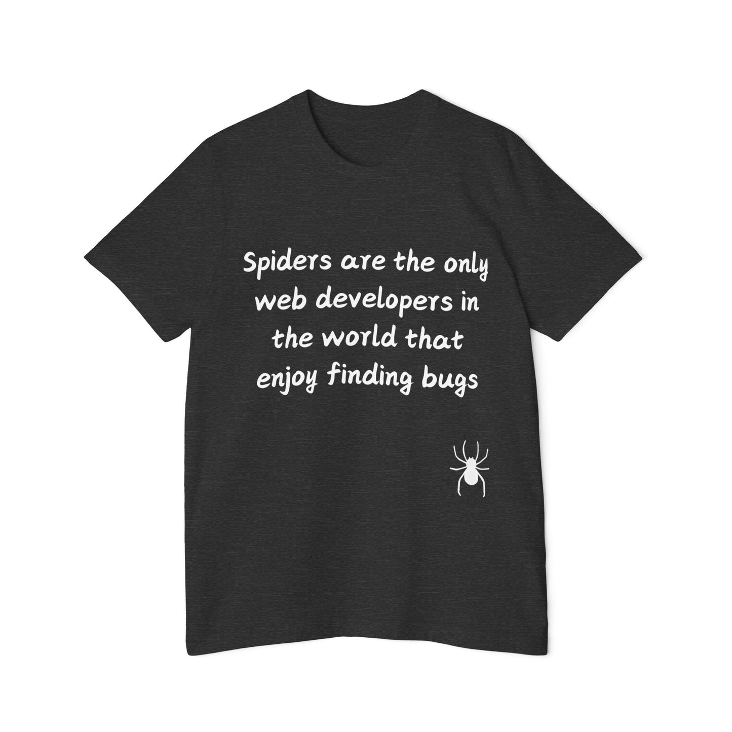 Spider Web Developer Bug Humor T Shirt | Coding Pun Meme Tees | Usha Creations