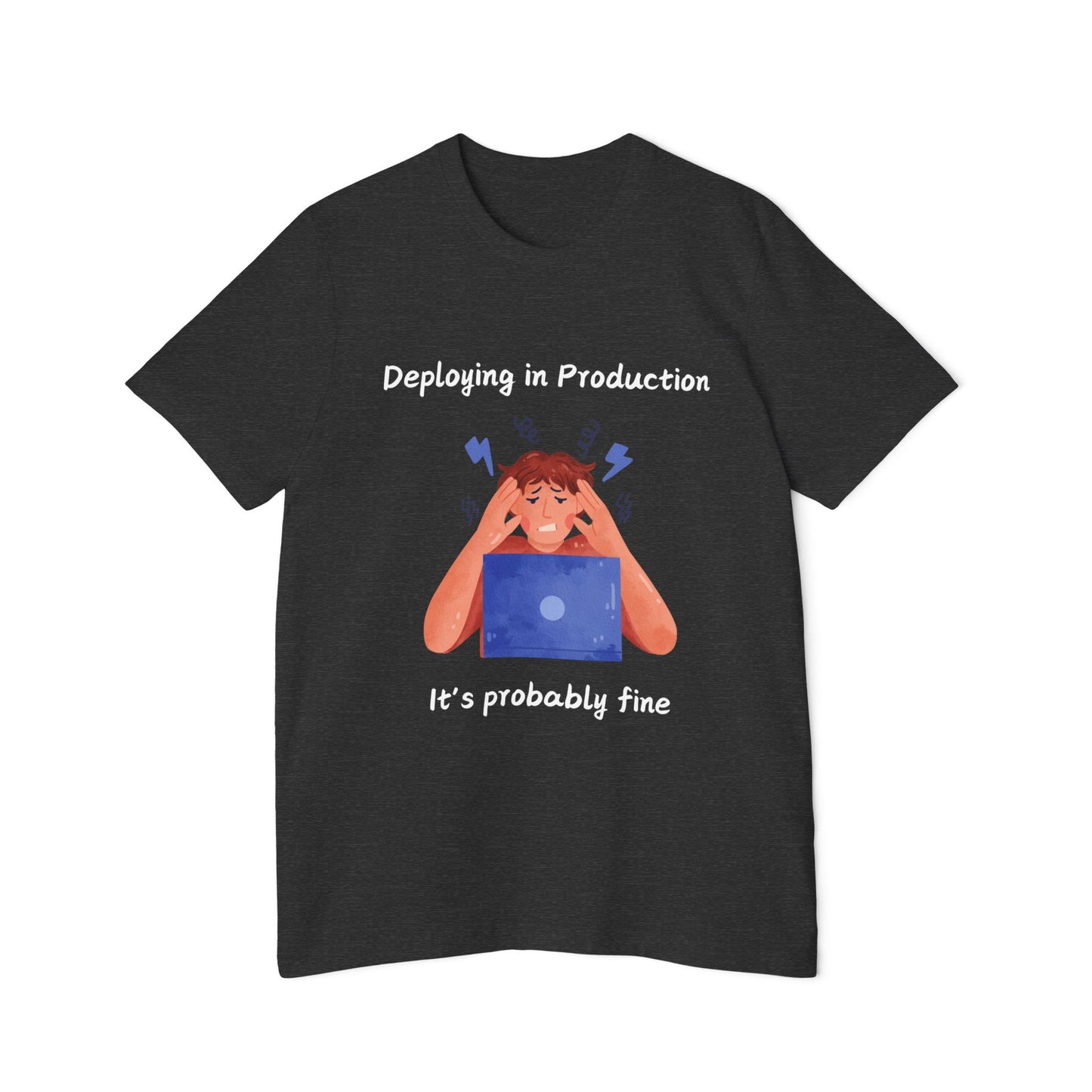 Production Deployment Stress Developer Humor T Shirt | DevOps Meme Tees | Usha Creations