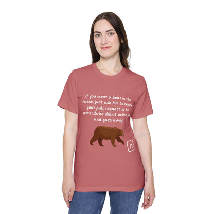 Bear Pull Request Review Developer Humor T Shirt | Coding Wildlife Meme Tees | Usha Creations