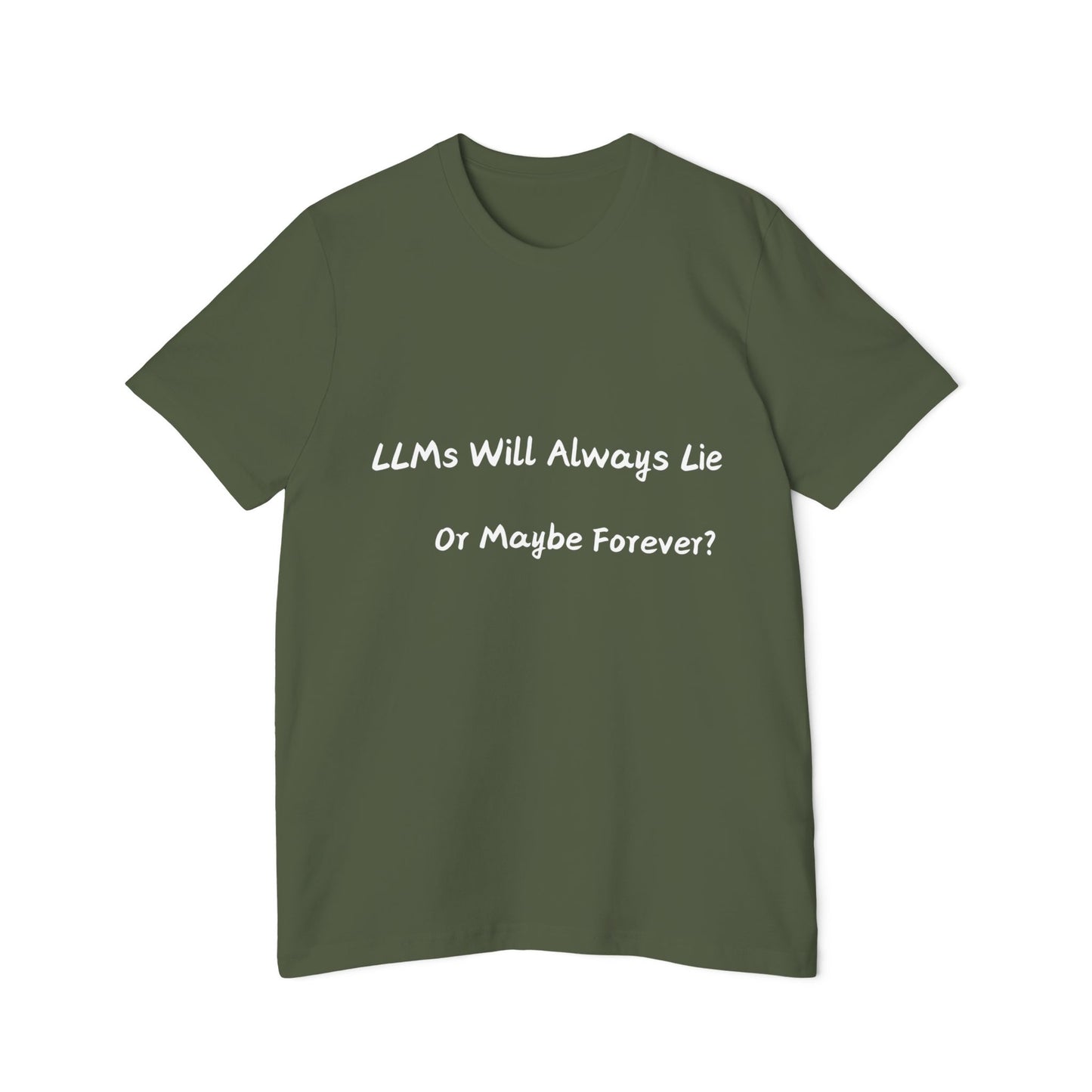 LLM Uncertainty AI Humor T Shirt | Tech Ethics Meme Tees | Usha Creations