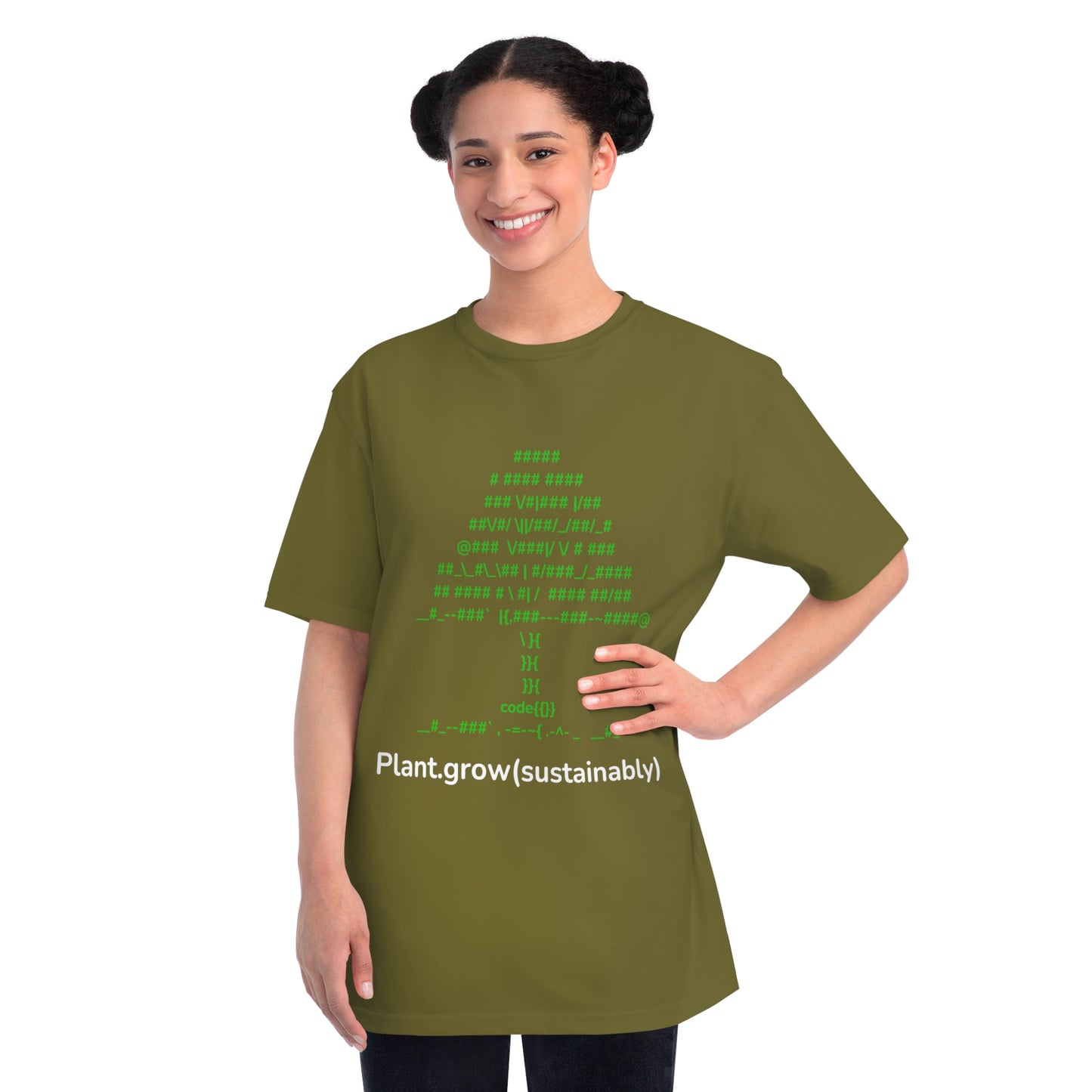 ASCII Tree Eco Code Tee | Plant.grow(sustainably) Shirt | Usha Creations