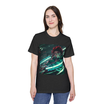 Tanjiro’s Cyber Sword Tee – Digital Demon Slayer Edition