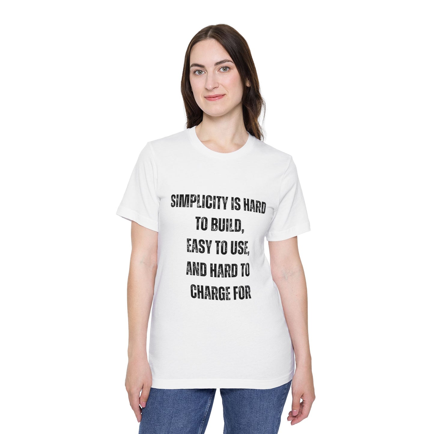 Simplicity Is Hard to Build, Easy to Use, and Hard to Charge For | Funny Developer T-Shirt | Programmer Quote Tee | Usha Creations