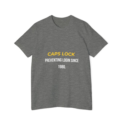 CAPS LOCK – Preventing Login Since 1980 | Funny Tech T-Shirt for Developers | Usha Creations