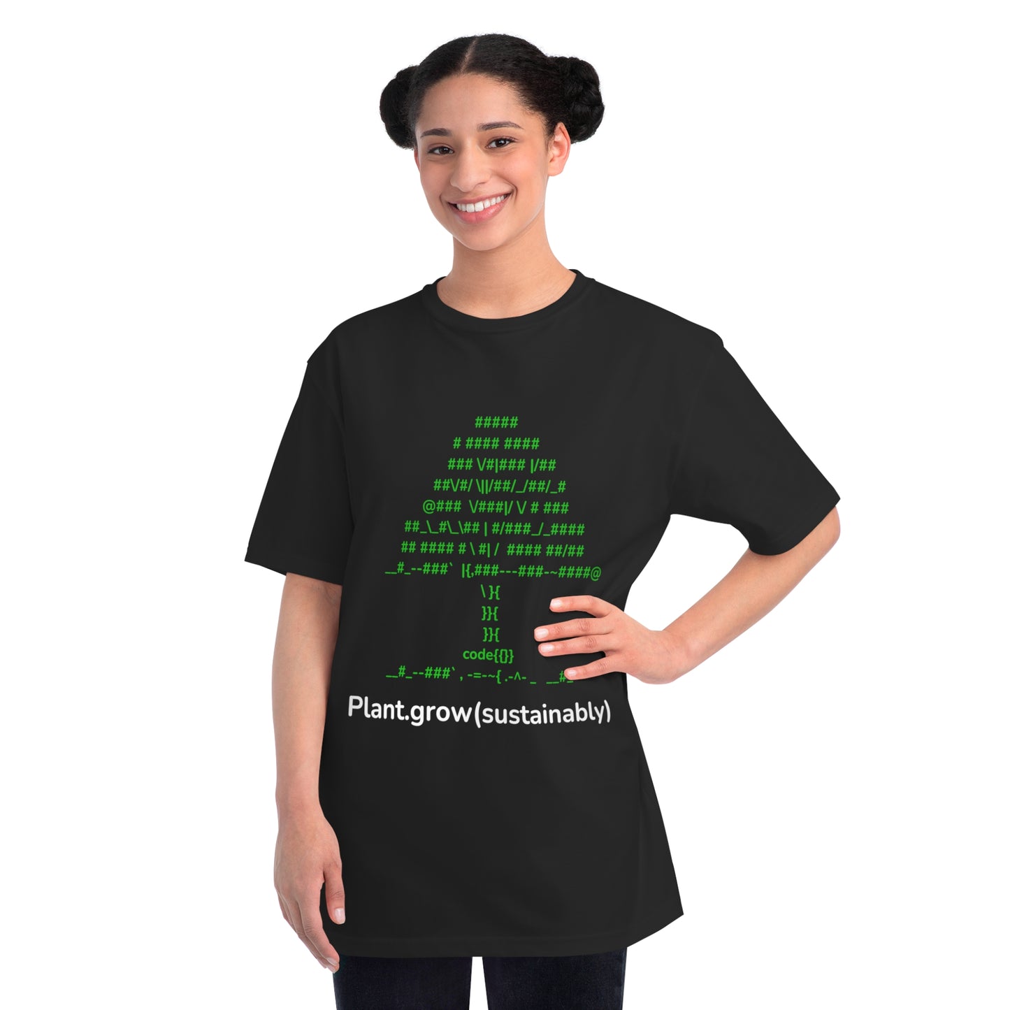 ASCII Tree Eco Code Tee | Plant.grow(sustainably) Shirt | Usha Creations