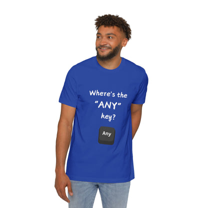 Any Key Confusion Tech Support Humor T Shirt | IT Helpdesk Meme Tees | Usha Creations