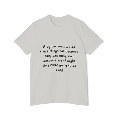 Programmer Task Complexity Humor T Shirt | Coding Challenge Meme Tees | Usha Creations