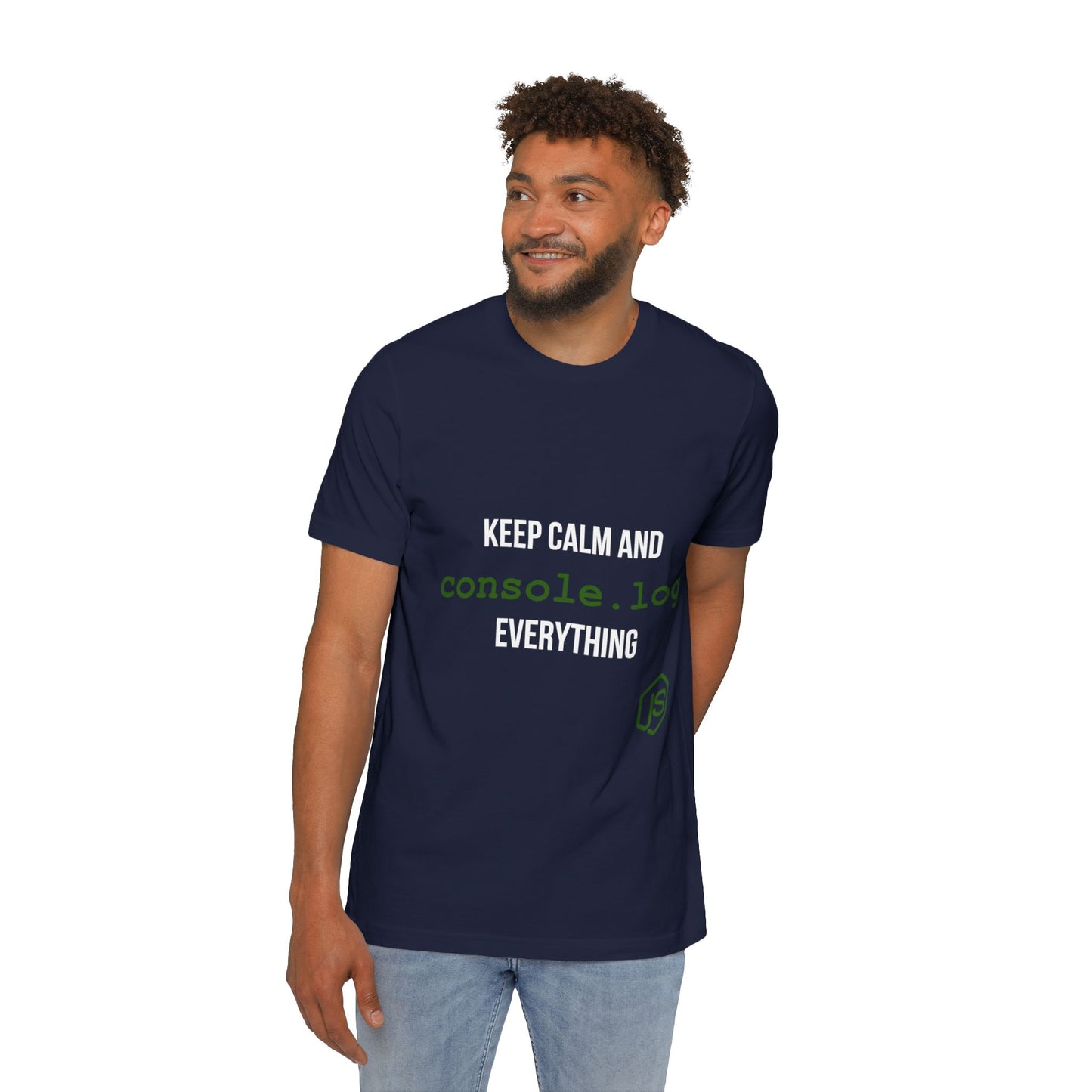 Keep Calm and Console.log Everything | JavaScript T-Shirt for Developers | Usha Creations