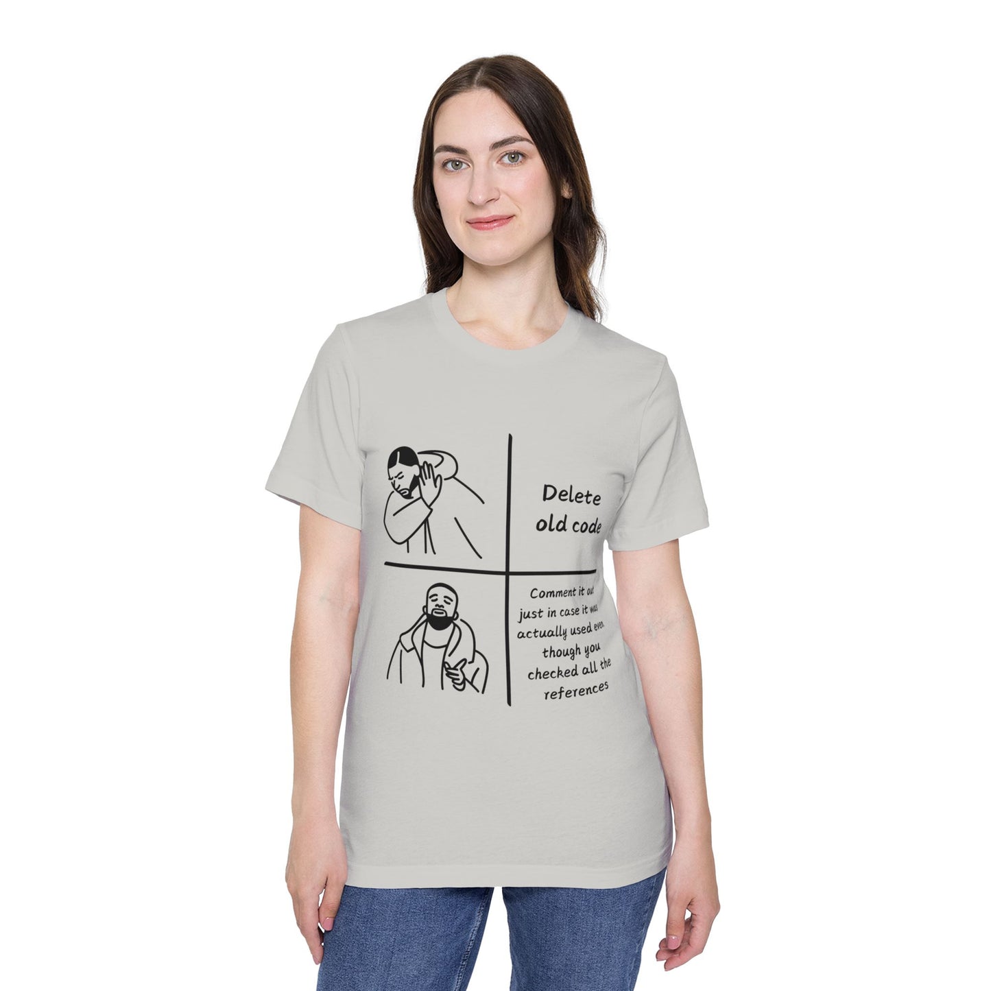 Code Deletion Dilemma Developer Humor T Shirt | Programming Caution Meme Tees | Usha Creations