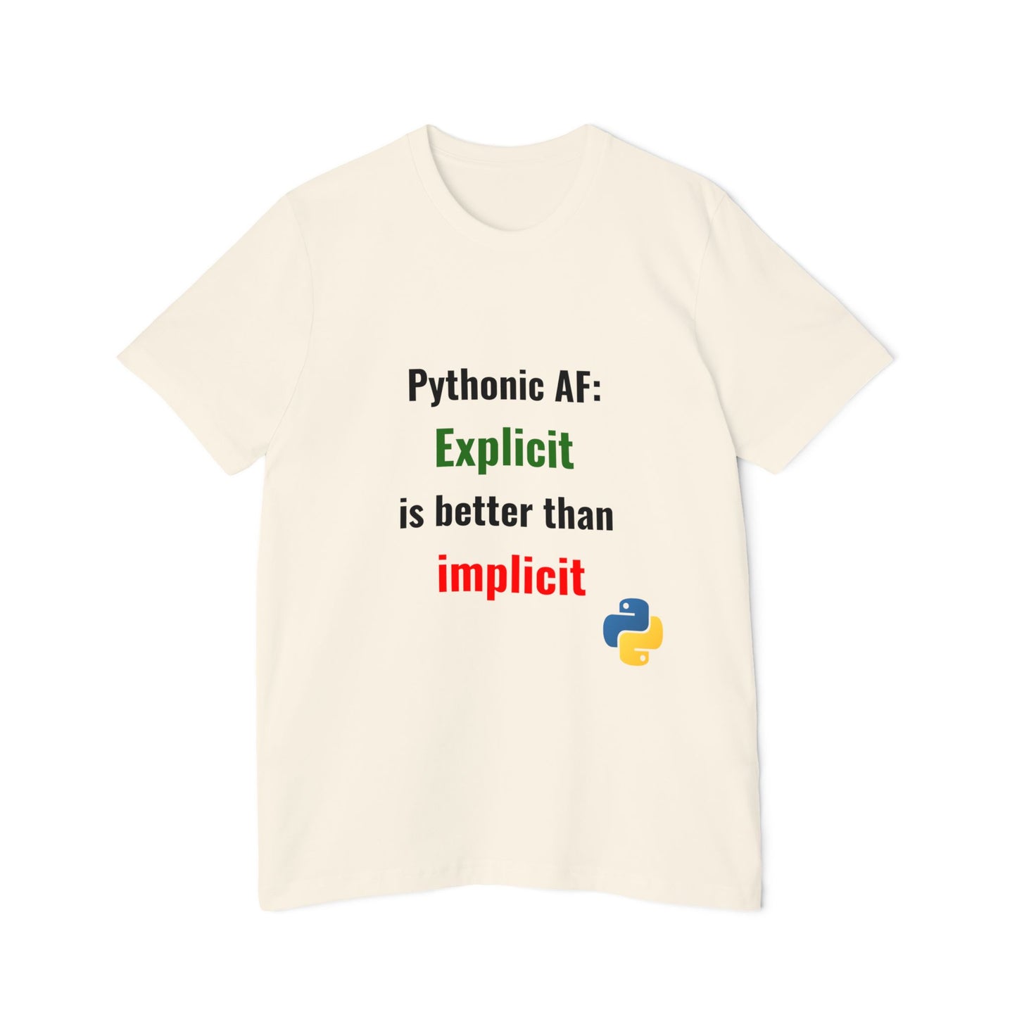 Pythonic AF: Explicit Is Better Than Implicit | Funny Python Developer T-Shirt | Usha Creations