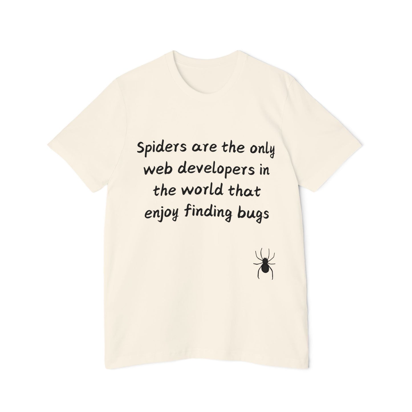 Spider Web Developer Bug Humor T Shirt | Coding Pun Meme Tees | Usha Creations