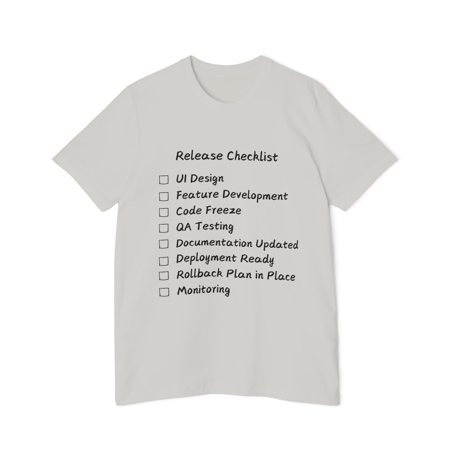 Software Release Checklist Dev Humor T Shirt | SDLC Meme Tees | Usha Creations