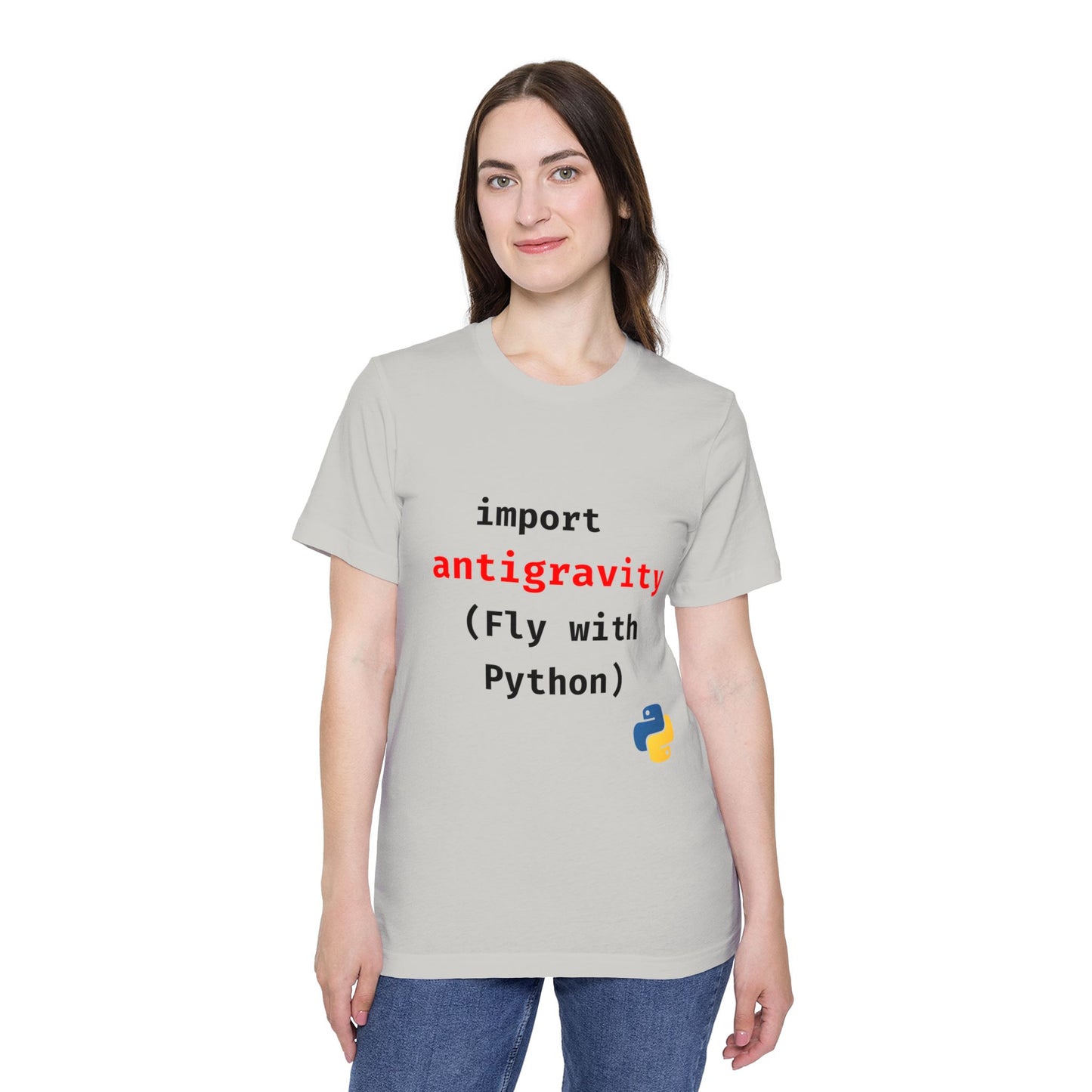 import antigravity (Fly with Python) | Funny Python Developer T-Shirt | Usha Creations