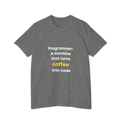 Programmer: A Machine That Turns Coffee into Code | Funny Tech T-Shirt for Developers | Usha Creations