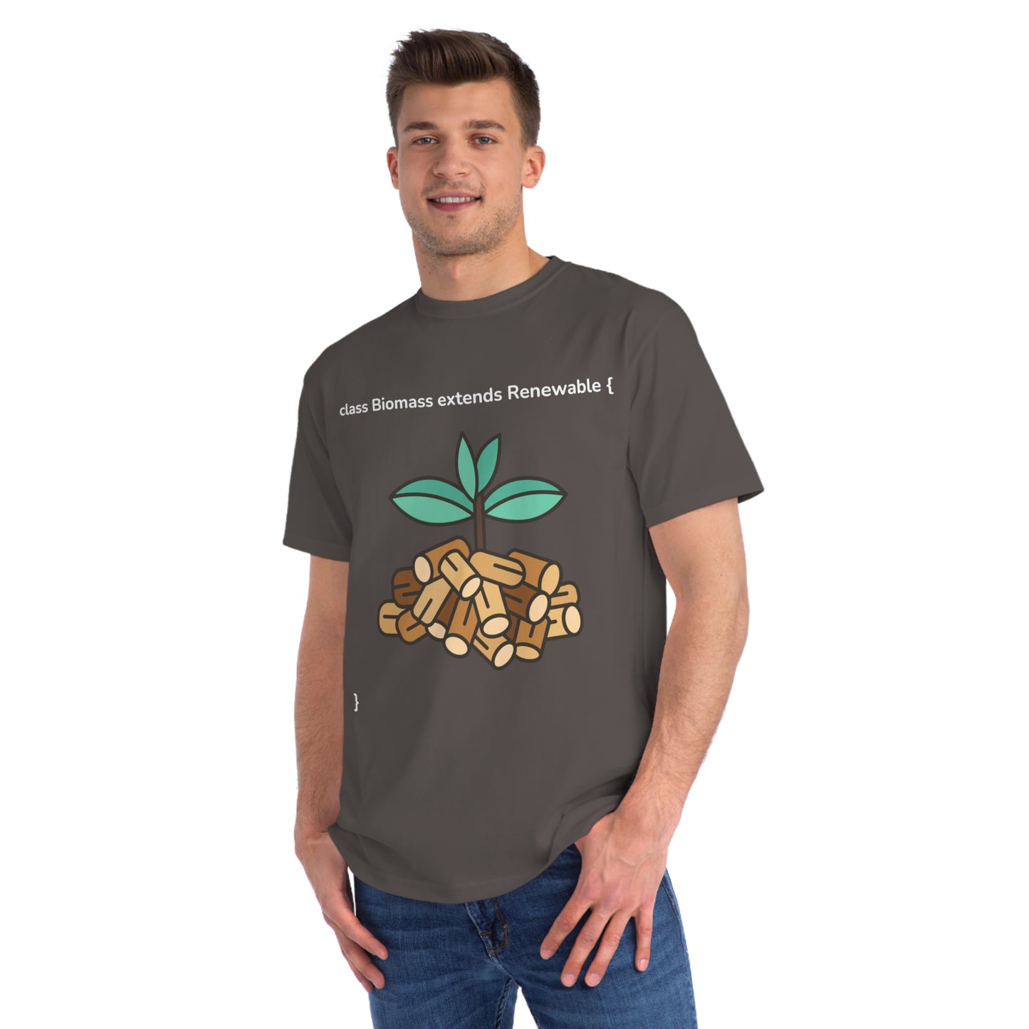 Biomass extends Renewable Tee | Green Code Energy Shirt | Usha Creations