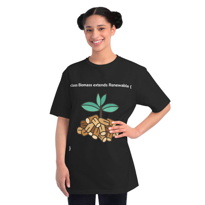 Biomass extends Renewable Tee | Green Code Energy Shirt | Usha Creations