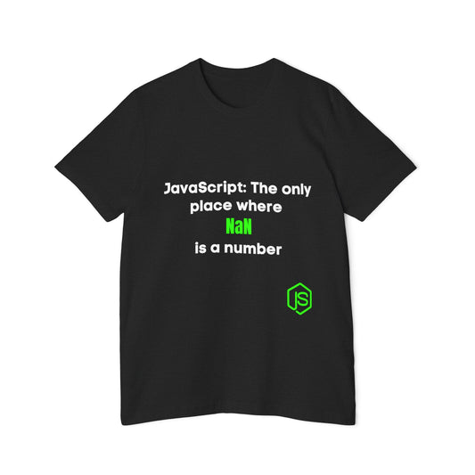 JavaScript: The Only Place Where NaN is a Number | Funny Coding T-Shirt for Developers | Usha Creations