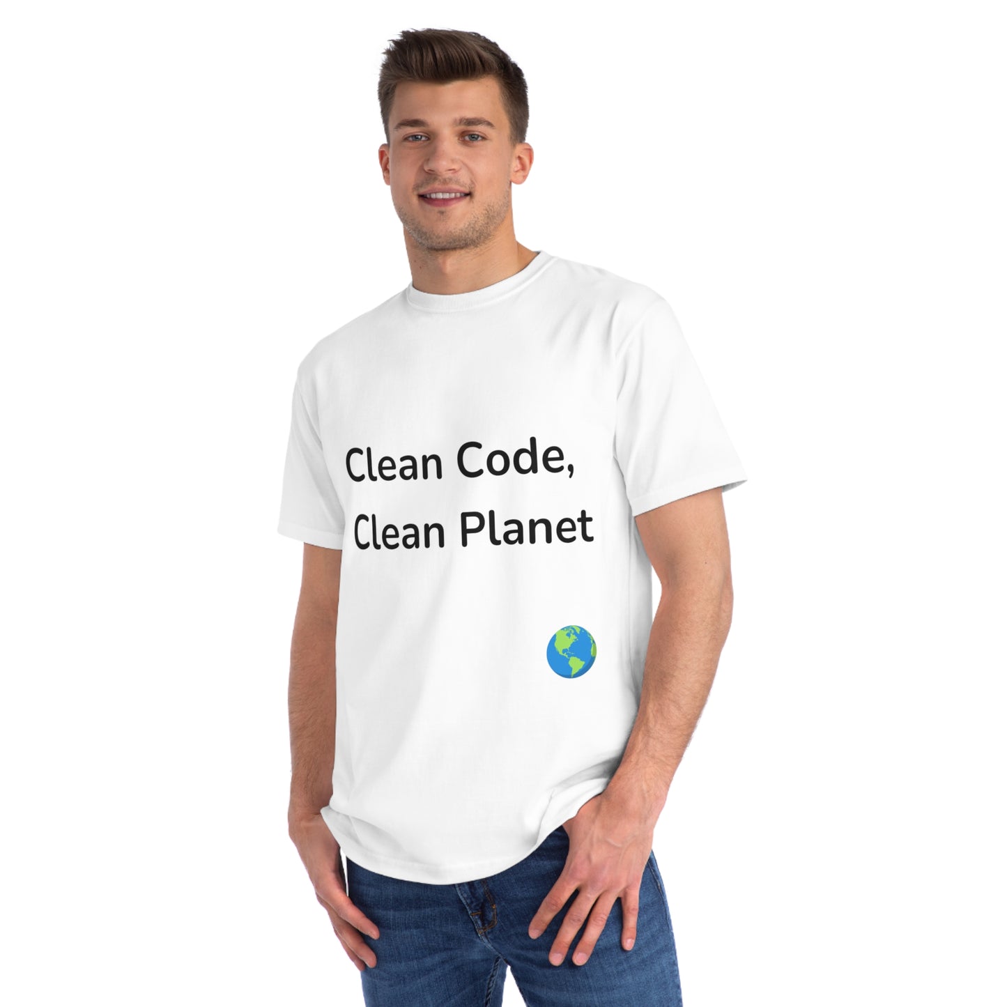 Clean Code, Clean Planet Eco Dev T-Shirt | Green Tech Tee | Usha Creations